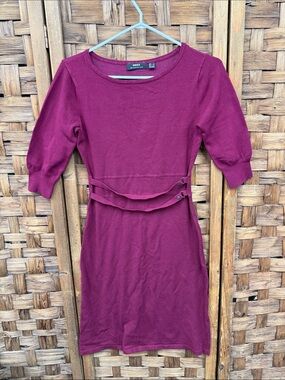 Mexx Plum Midi Dress with Double Belt Detail